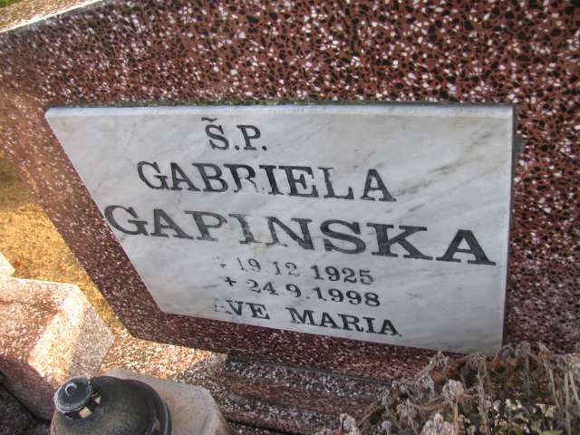 Grób Gabriela Helena Gapińska